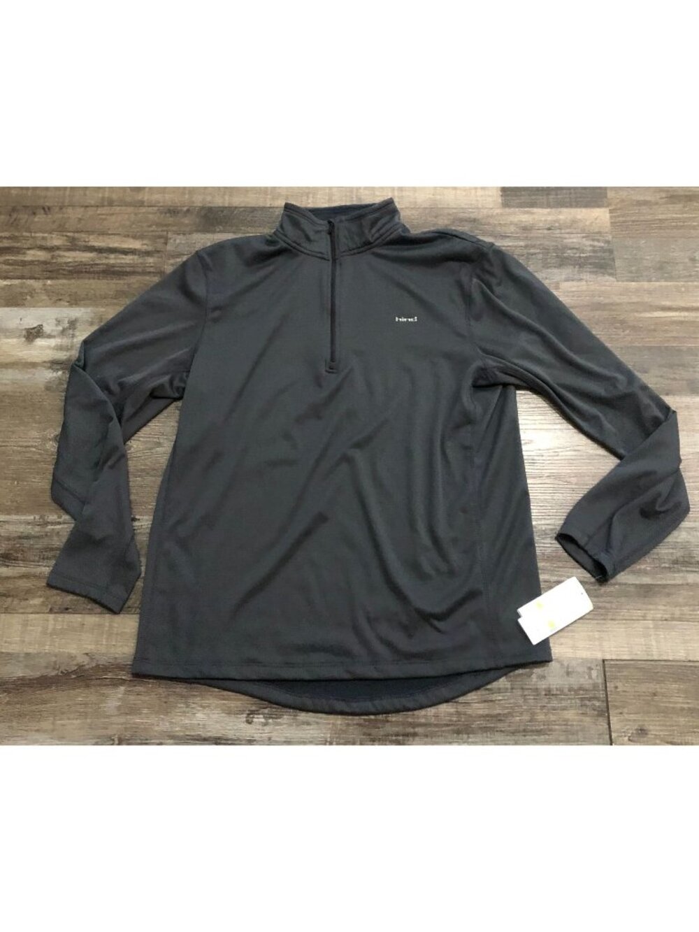 Hind Mens Large 1/4 Zip Gray Long Sleeve Pullover New with Tags
